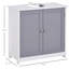 Armoire de rangement à piédestal Kleankin, armoire de meuble-lavabo, armoire de salle de bain sous évier avec découpe en U et tablette