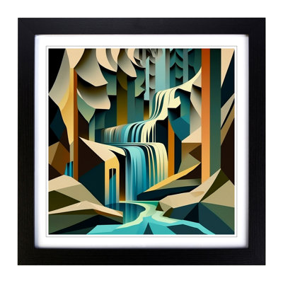 Waterfall Cubism - Framed Print