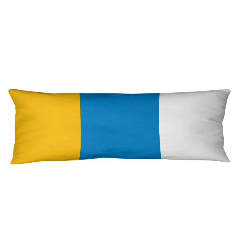 Polyester Medium Pillow, Yellow/Sky Blue, Adella Football