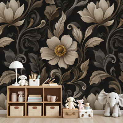 Papiers peints et adhésifs élégants muraux muraux terreux foncés foncés H 100 po x l 144 po papier mural amovible en PVC auto-adhésif pour chambre à coucher salon bureau à domicile