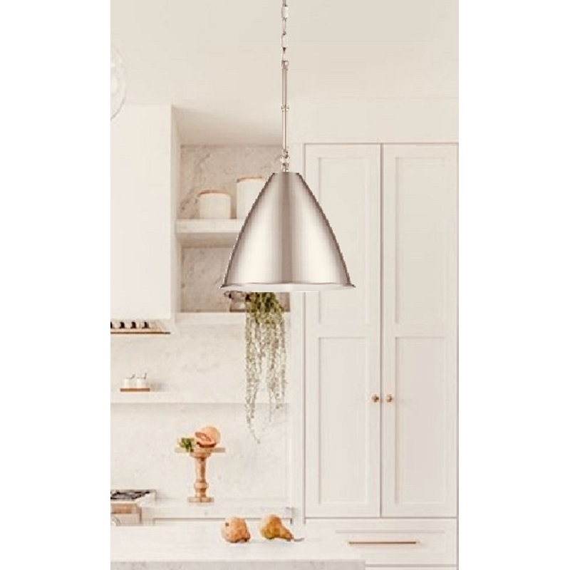 Feldt 1 - Light Single Pendant, Nickel, 10" H x 12" W x 12" D