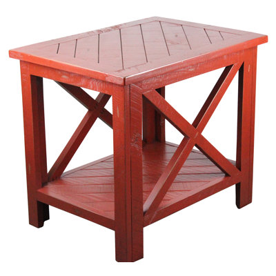 Andrianna Solid Wood Top End Table