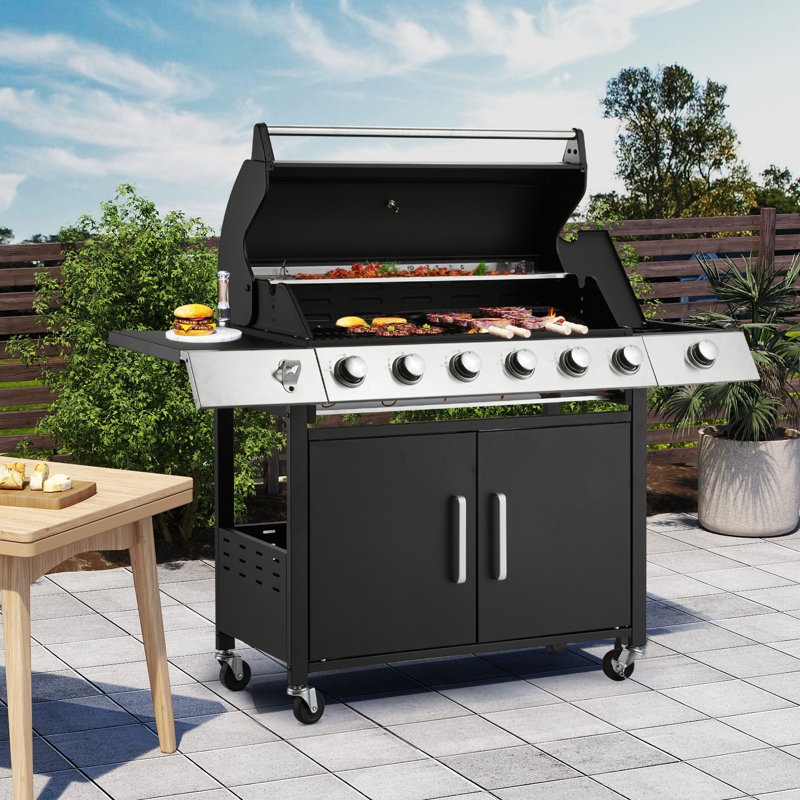 6-burner Propane Gas Grill With Side Burner
