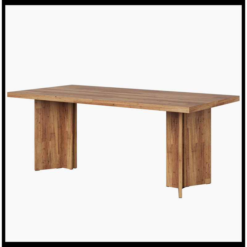 63" Dining Table, Farmhouse Kitchen Table With Large Tabletop For 4-6, Walnut Brown