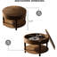 Table basse de salon avec forme ronde de 31,5 po, rangement double, compartiment caché, pieds réglables, base en H, assemblage rapide, table laquée, fonction de rangement, base, glissières, facile-804190602