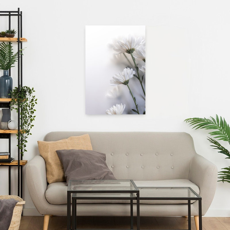 Art contemporain contemporain abstrait marguerite pivoine rose, H 24 po x l 16 po