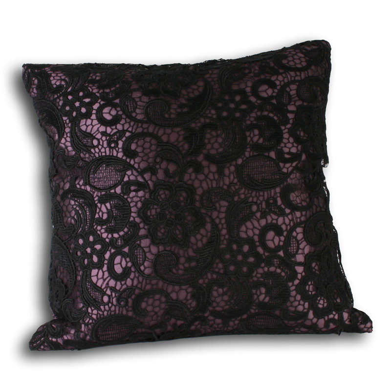 Macrame Cushion, Black, 45cm x 45cm