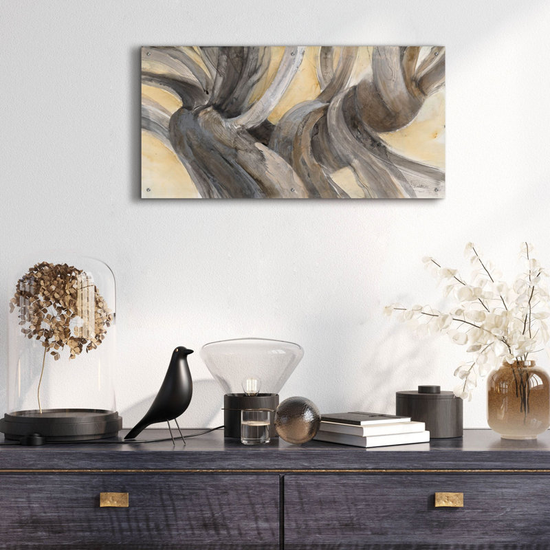 «Driftwood 3» par Albena Hristova, art mural en verre acrylique, H 24 po x l 48 po