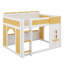Lit superposé double au-dessus de double avec tablettes de rangement, fenêtre de jeu et portes en bois massif robuste et lit en bois aggloméré-1275339170