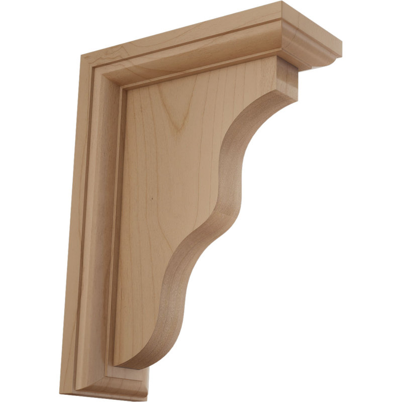 2 1/4"W x 5"D x 7"H Hamilton Traditional Bracket, Alder, Alder, 7" H x 2.25" W x 5" D
