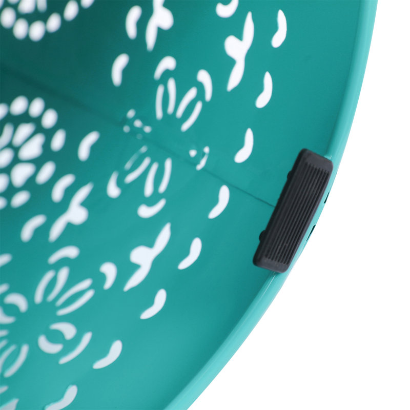 Lumi Solar-Lighted Iron Side Table, Teal
