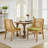 Upholstered Dining Chairs With Rattan Backrest-297729411