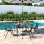 Mclaurin 4 - Person Patio Dining Set with Rectangular Table-161402787-161402786