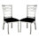 2 chaises d'appoint noires en microfibre avec siège rembourré et dossier en métal argenté pour un repas artistique noir + argent - siège, style