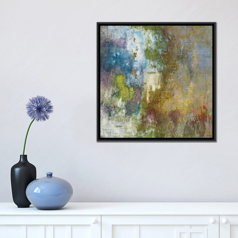 « voyage ii », impression sur toile, H 18 po x l 18 po x P 1,5 po, Toile avec cadre noir, Pas de tapis