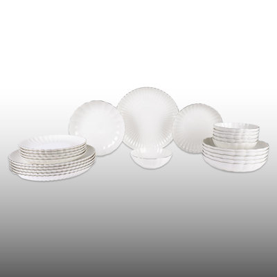 24 Pieces 100% Porcelain Dinner Set