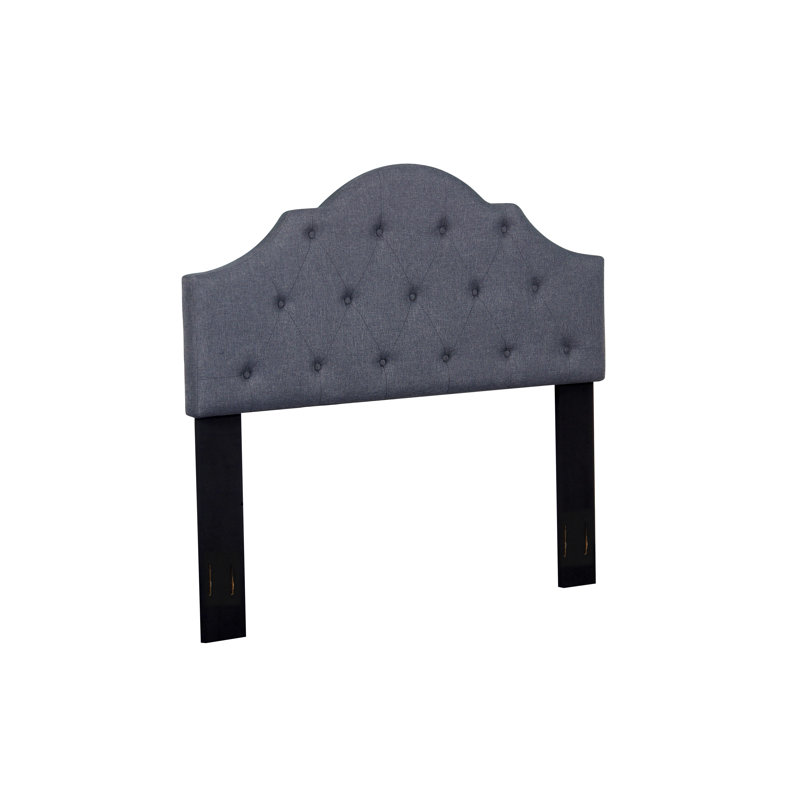 Tête de lit tapissier Marazi, Gris foncé, Double