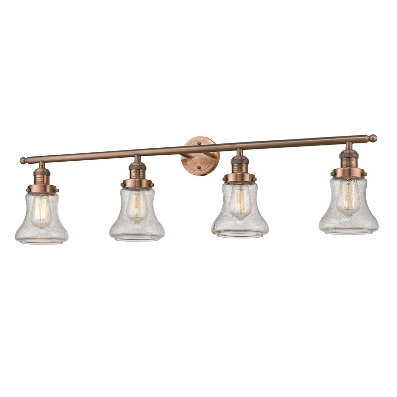Lumière de vanité de 4-lumière Reyhani, Antique Copper, Clear