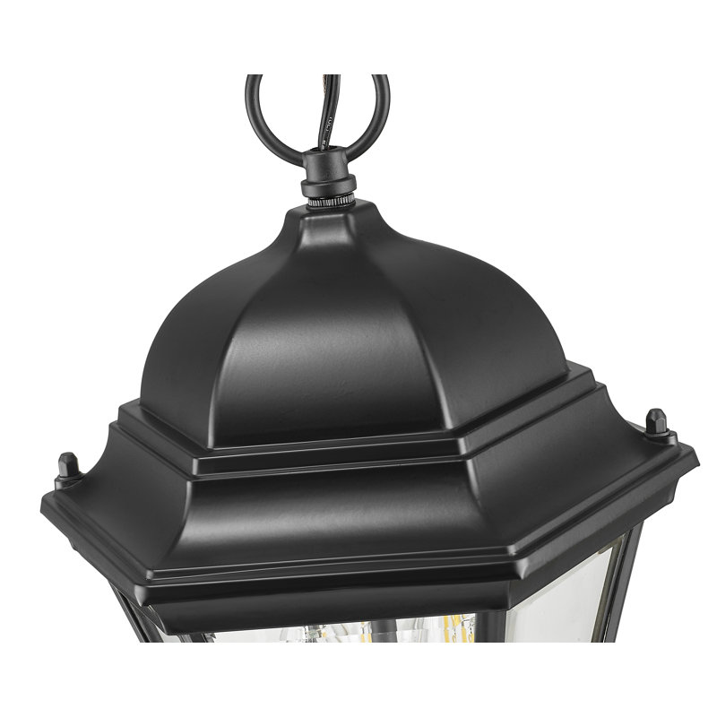 Francesca Lane 3 - Light Outdoor Hanging Lantern, Matte Black