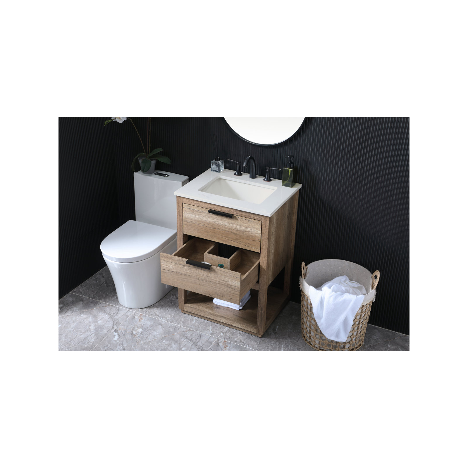 Felicity 24'' Single Bathroom Vanity, Natural Oak