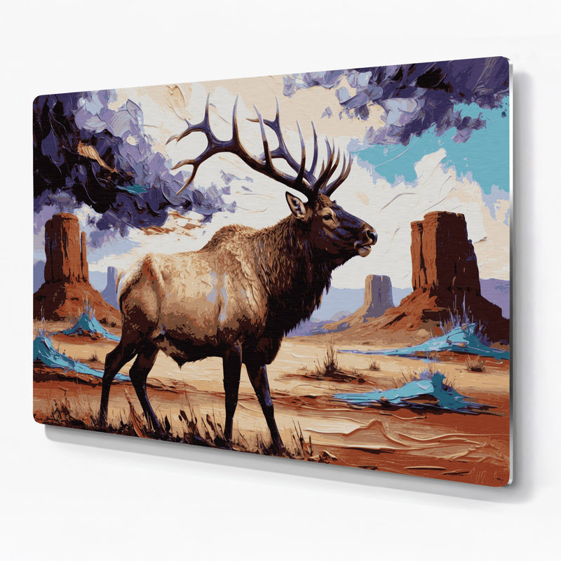 Art mural en métal avec 25 élans de Southwestern, H 288 po x l 432 po x P 0,05 po