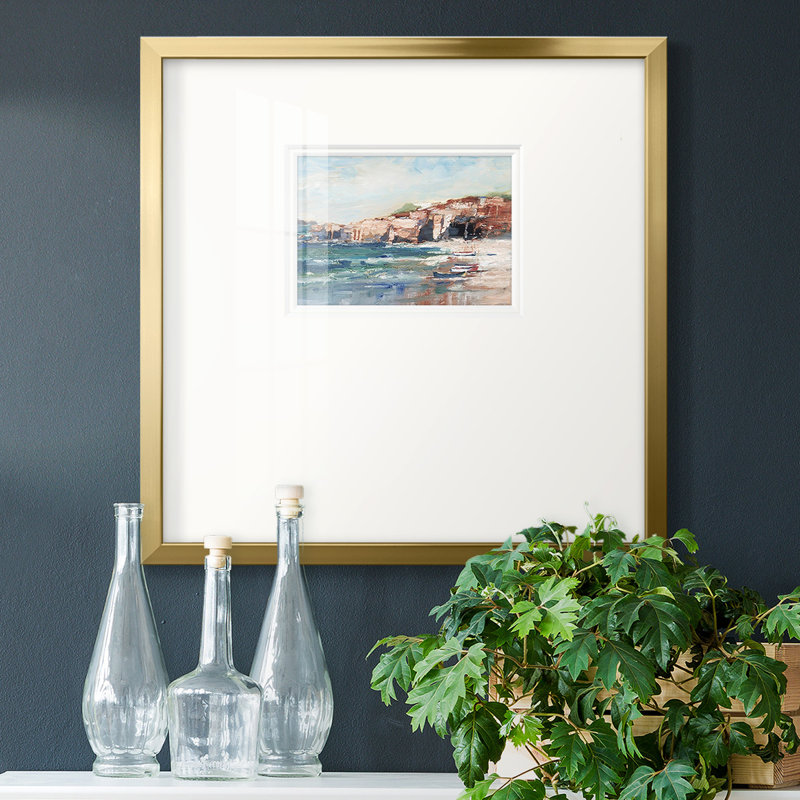 " Sea Cliff Study II ", 17" H x 17" W x 1.125" D, Gray Framed Paper, Yes