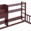 Structure de lit en bois avec bibliothèque et tablettes de rangement à 3 niveaux-133013993-133013992