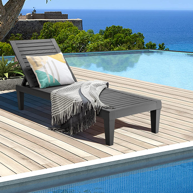 Hvidovre 190cm Long Reclining Single Chaise, Black