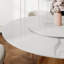 Table de salle à manger de style Mid-Century moderne campagnard en pierre frittée avec plateau tournant pour 4/6/8/10-447835726-448387824