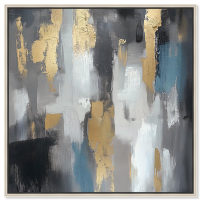 Art Remède abstrait avec toile dorée béton et or III
