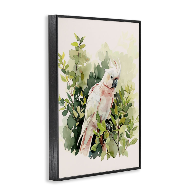  Art giclée de perroquet tropical par LSR Design Studio, H 18 po x l 12 po, Giclée encadrée noir minuit