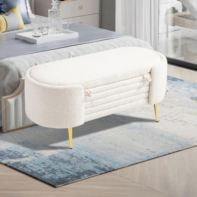 Publia 47.6"" Faux Fur Upholstered Storage Bench Tufted Bench for Entryway and Bedroom -  Everly Quinn, 24AB82F866514098874C4185DFD3AFBD