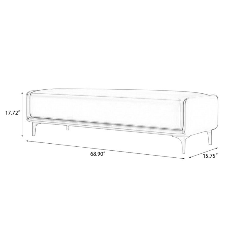 Banc rembourré gris foncé, Gris foncé