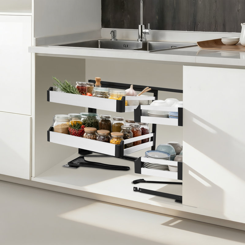 Blind Corner Cabinet Pull-Out Corner Organizer Swivel Corner Cabinet