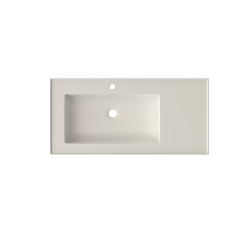 39 Inch Matte White Solid Surface Basin