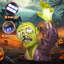 Décoration gonflable 5 pi Zombie Halloween avec poignée de main et DEL intégrées