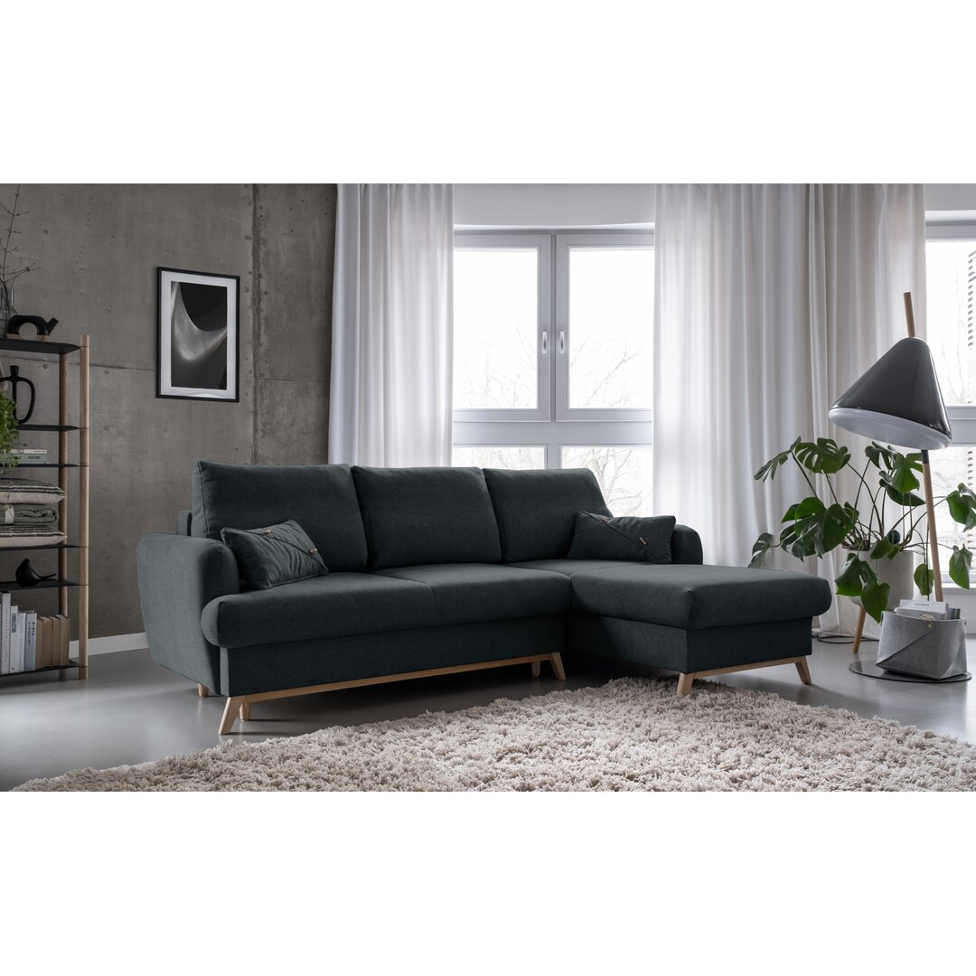 Ecksofa Lagom aus Samt mit Bettfunktion