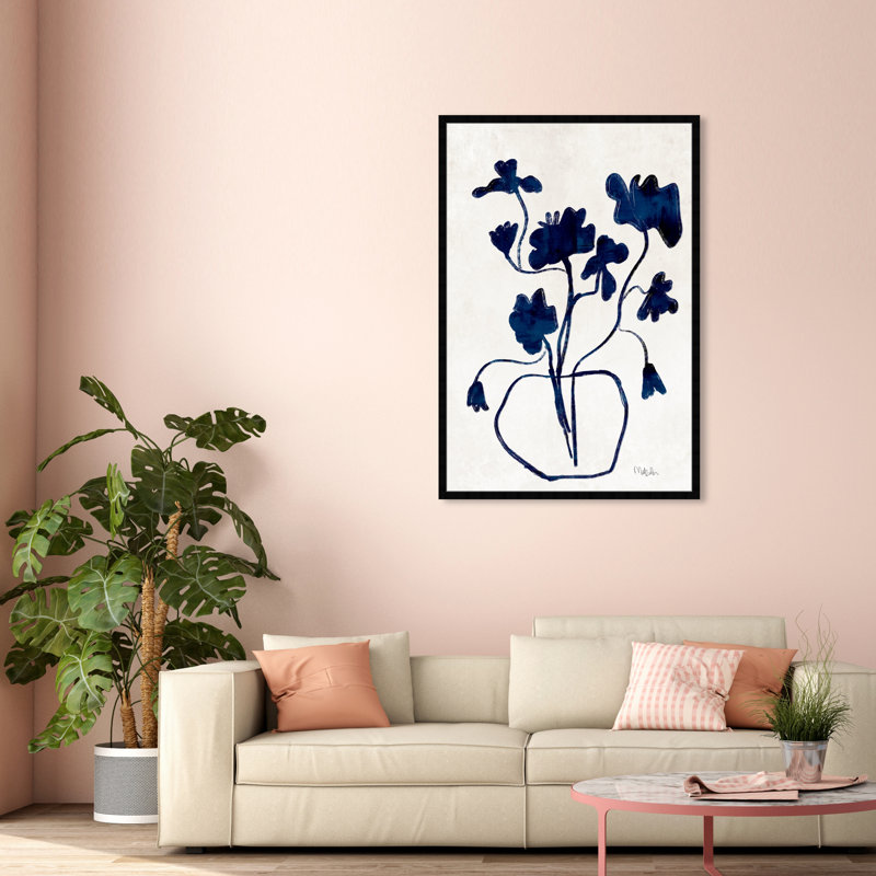 «Anemone Vase» par Oliver Gal - impression encadrée, Cadre noir, H 56 po x l 38 po