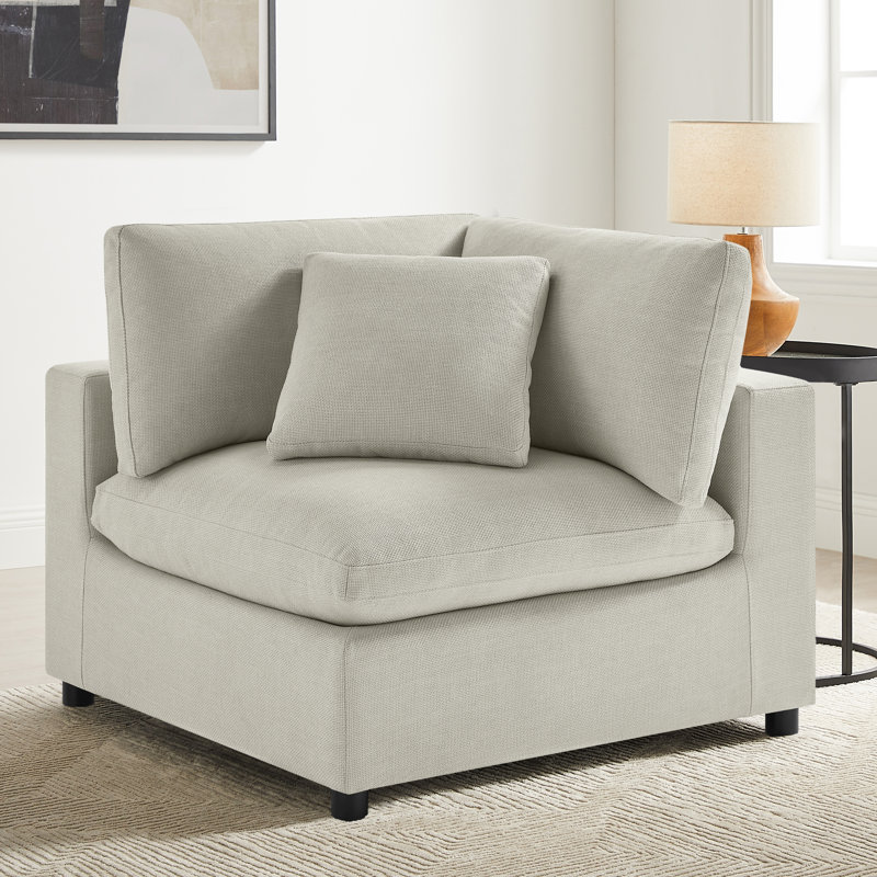Chaise de coin Jazzmyne, Beige Polyester