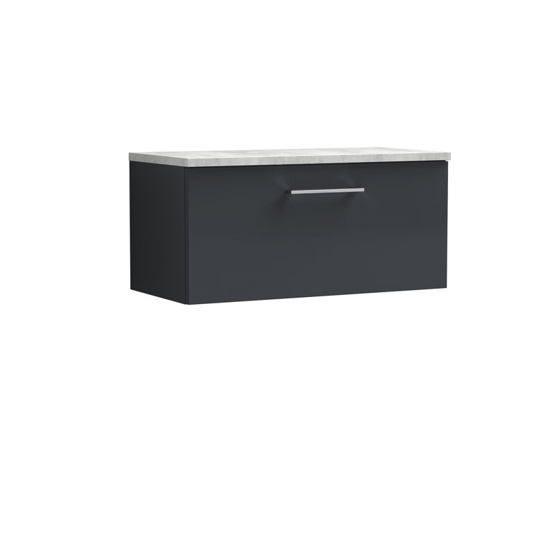 Arno Single Bathroom Vanity Base Only, Gloss White, Satin Anthracite