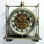 THE GEARS CLOCK Wall Clock with Real Moving Gears LU-LI_ 13 in Square SILVER-ANTIQUE