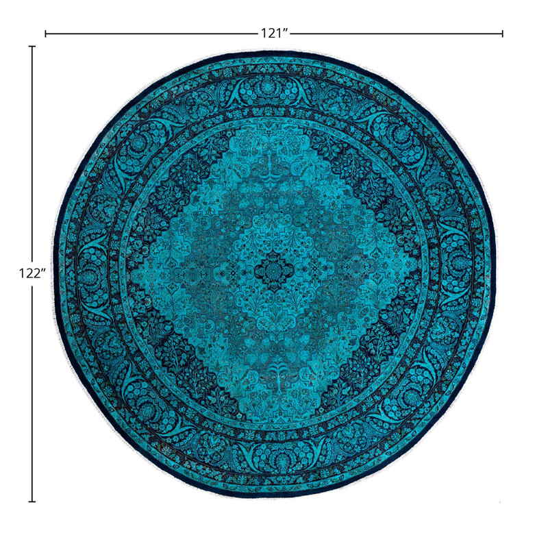 Overyed One-of-a-Kind Round 10'1" X 10'2" Hand Knotted Area Rug