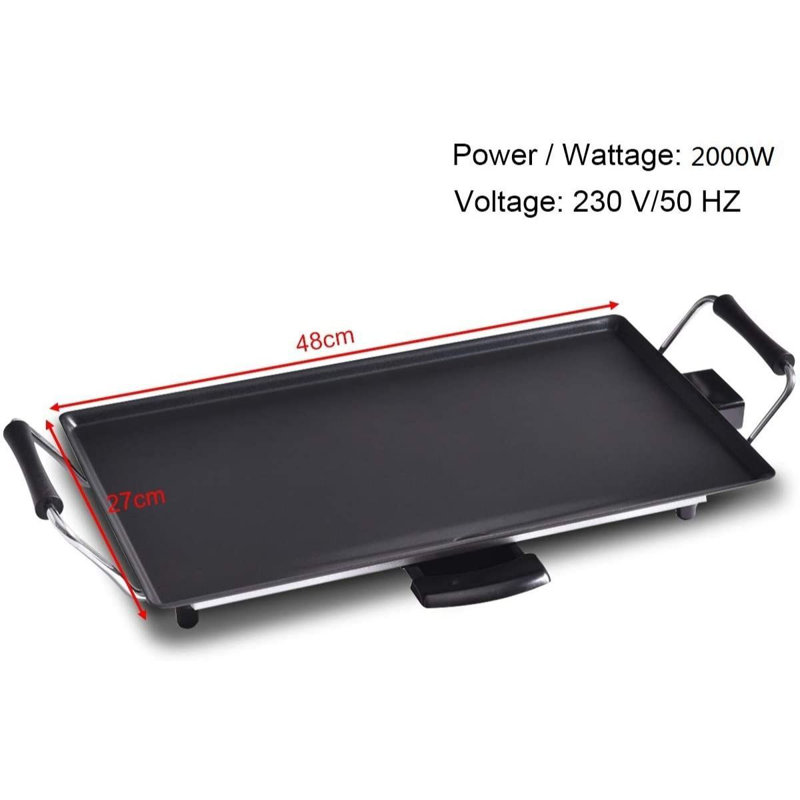 Luch 48cm W x 27cm D Portable Indoor/Outdoor Use 01 - Burner Countertop Electric Grill