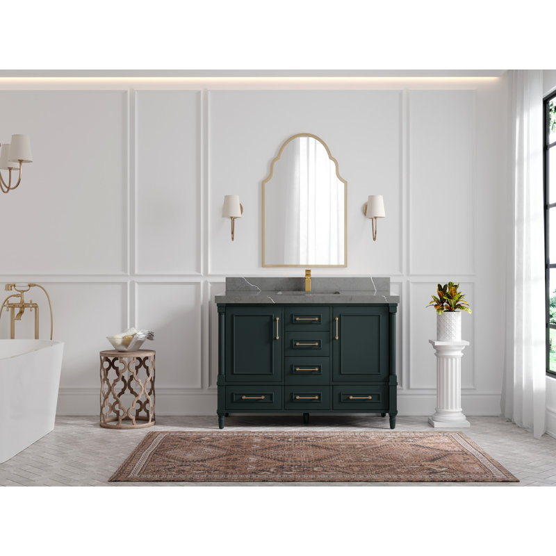 Meuble-lavabo l 48 po x P 22 po x H 36 po Aberdeen, Gris Piatra