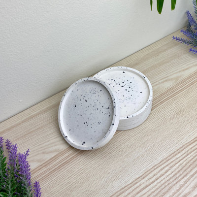 Stoneware Round 4 Piece Coaster Set