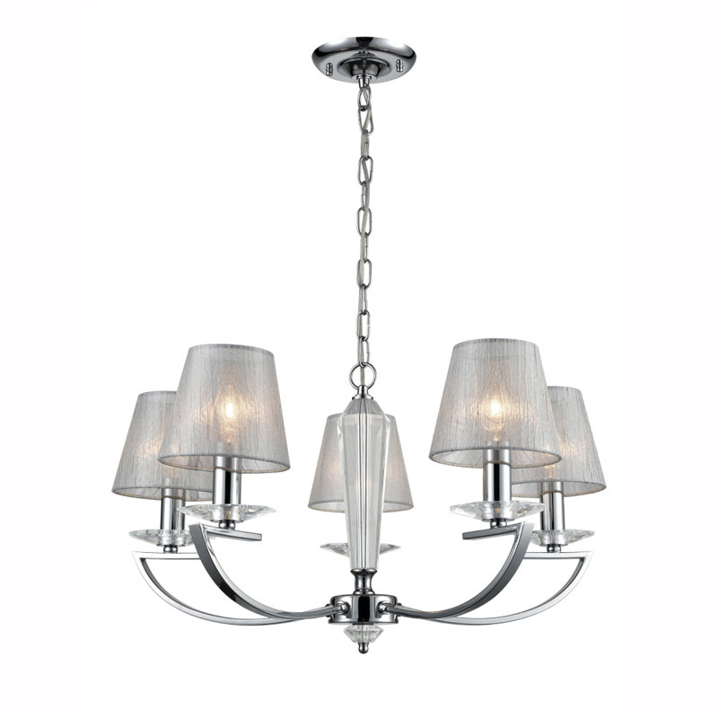 Chimdalu 5 - Light Kitchen Island Pendant, Chrome, Silver, Chrome