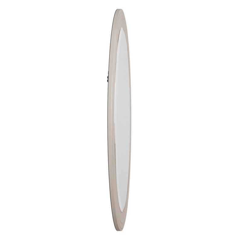 Cardale Solid Wood Oval Mirror, Brushed Nickel