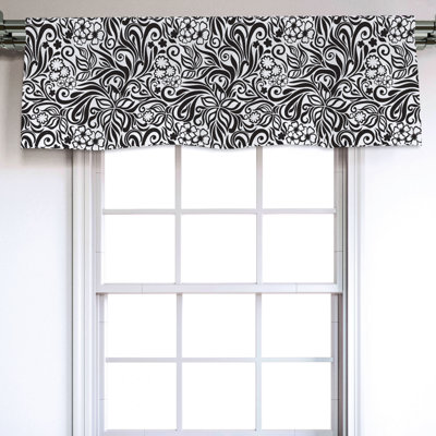 Sateen Floral Ruffled Window Valance