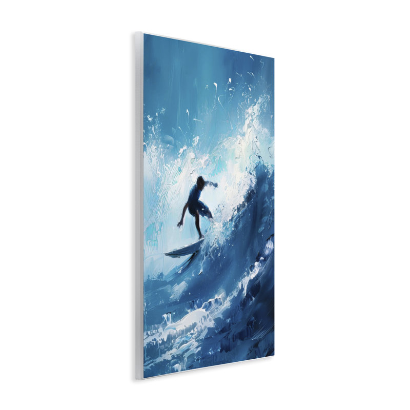Plaque murale Surfer & Splashing Wave, design par LSR Design Studio, H 15 po x l 10 po