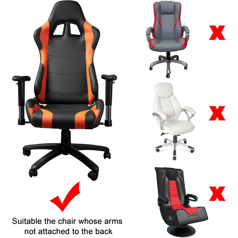 Gaming Chair Covers, Stretchable Office Computer Chair Slipcover Armrest Covers Elastic Seat Protector Office Reclining Racing Game Chair Gray - View #9